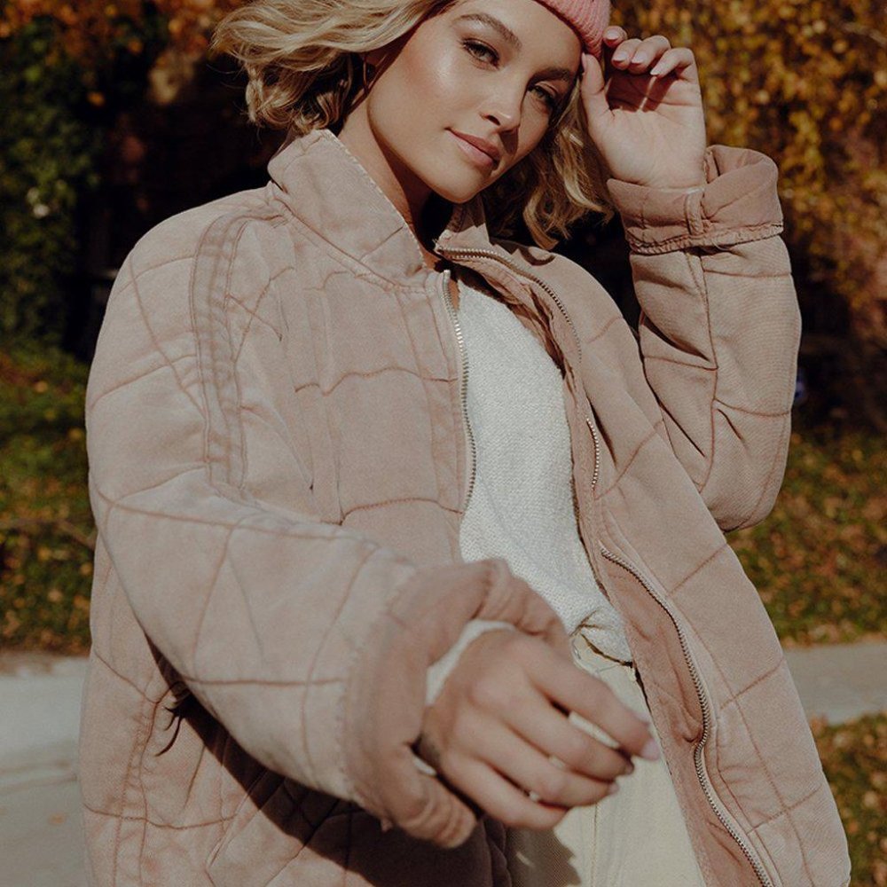 Free People Dolman Knit Jacket Champagne Diamond